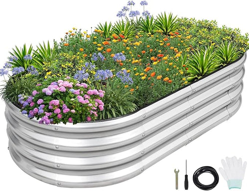 1MORE Galvanized Raised Garden Bed- Planter Garden Boxes Outdoor, Raised Beds by 1MORE