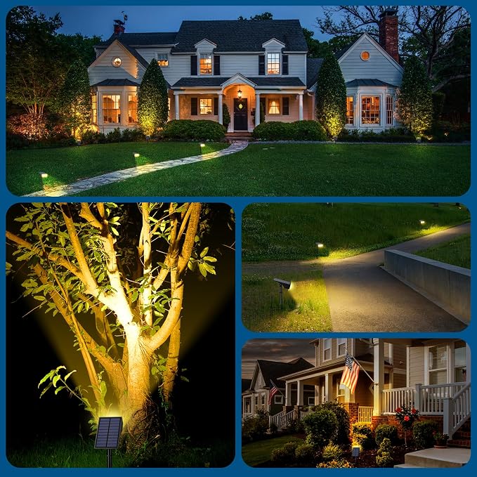 Solar Spot Lights Outdoor, Solar Lights Outdoor Waterproof IP65, 4 Lighting - Image 7