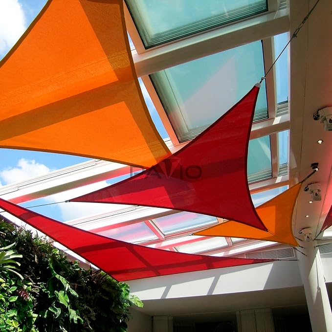 Patio Paradise 16' x 16' x 15'10" Sun Shade Sail Triangle Canopy, Permeable - Image 5