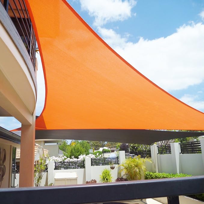 E&K Sunrise 10' x 10' x 10' Sun Shade Sail Triangle Canopy Shade Cover UV Block - Image 8