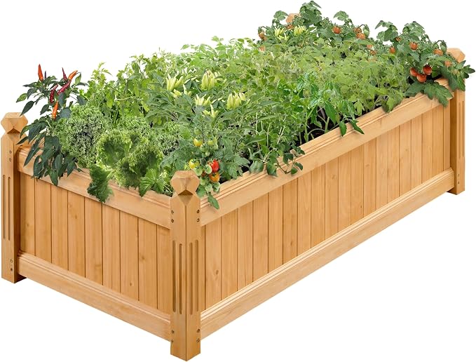 Yaheetech 46″ L × 23.5″ W × 16″ H Wooden Raised Garden Bed, Horticulture Wood by Yaheetech