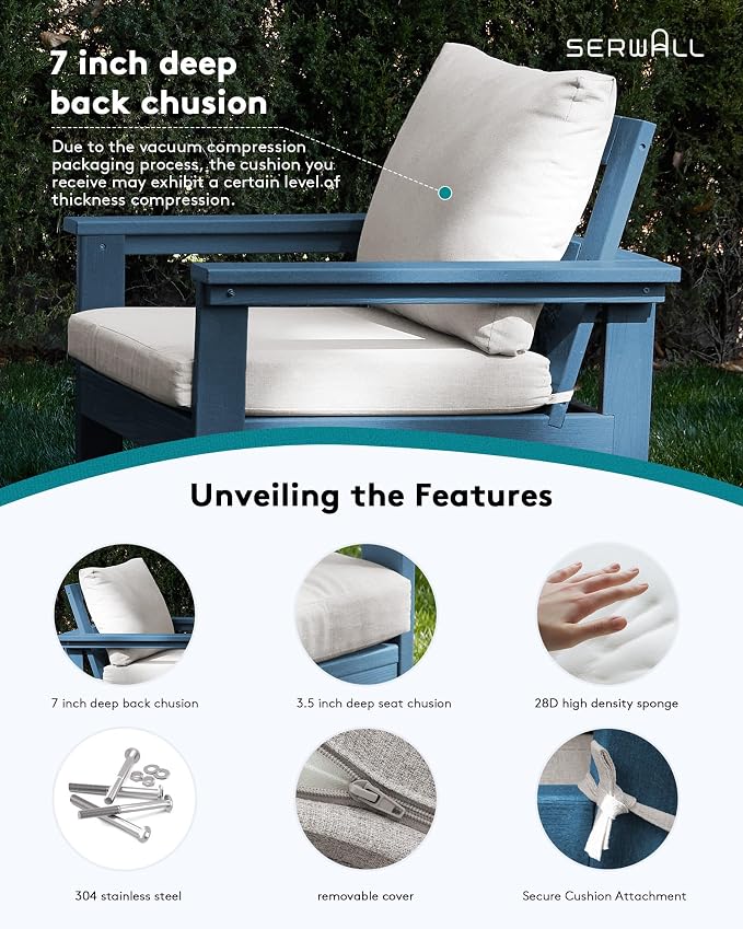 SERWALL Outdoor Sectional Sofa Set, 5-piece Outdoor Modula Couch Set - Image 6