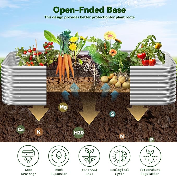 2 Pack Tall 8x4FT Corrugated Galvanized Steel Raised Garden Bed Outdoor - Image 4