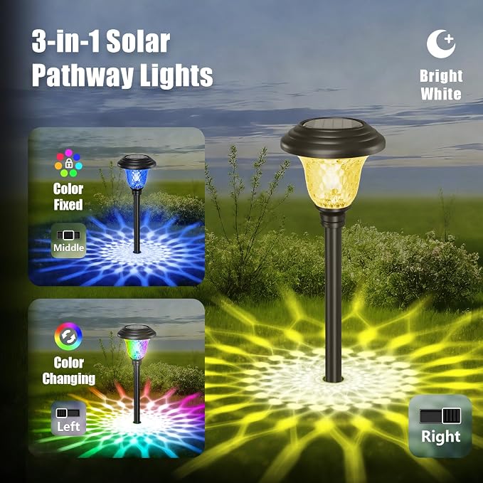 BEAU JARDIN 8 Pack Solar Pathway Lights Outdoor Solar Powered Light Christmas - Image 4