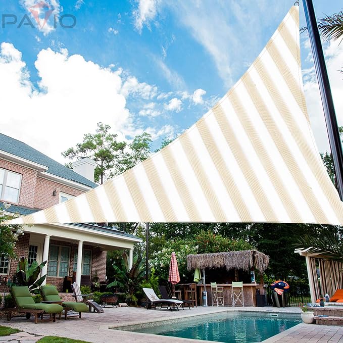 Patio Paradise 21' x 21' x 21' Sun Shade Sail Triangle Canopy Shade Cloth - Image 5