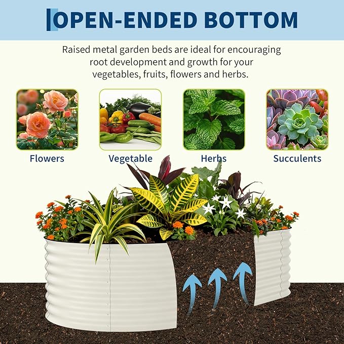 Garvee 6 Pack Galvanized Raised Garden Bed, Rust-Resistant Raised Garden Beds - Image 6