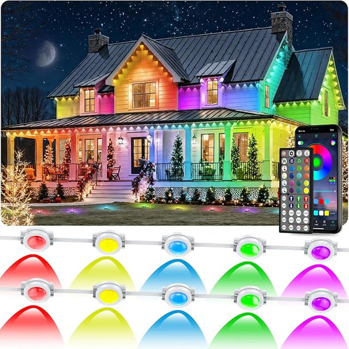 150FT Permanent Outdoor RGB Lights, IP67 Waterproof Smart Eave Lighting by Unknown