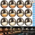 LEONLITE 12-Pack Update 5CCT LED Low Voltage Deck Lights, 180LM 3.74inch by LEONLITE