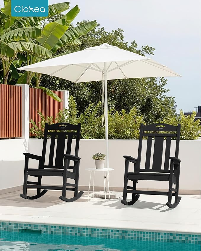 Ciokea Oversized Outdoor Rocking Chairs Set of 3, 380lbs Heavy-Duty Large Patio - Image 2