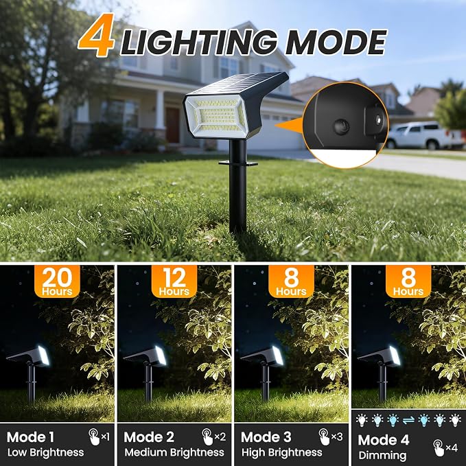 Fabrito Solar Spot Lights Outdoor 10 Pack, Auto On/Off Spotlights, IP67 - Image 3