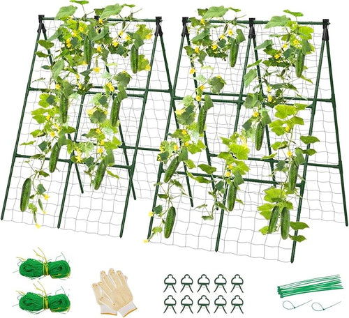 2 Pack Cucumber Trellis, A-Frame Vegetable Trellis by Lazzmonk