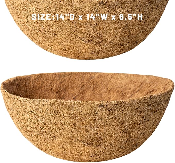 4 Pack 14 Inch Coconut Coir for Plants Natural Coco Fiber Liners for Hanging - Image 7