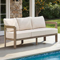 Outdoor Couch Aluminum Patio Furniture, 3-Seat All-Weather Metal Modern Patio by COMLAXFIELD