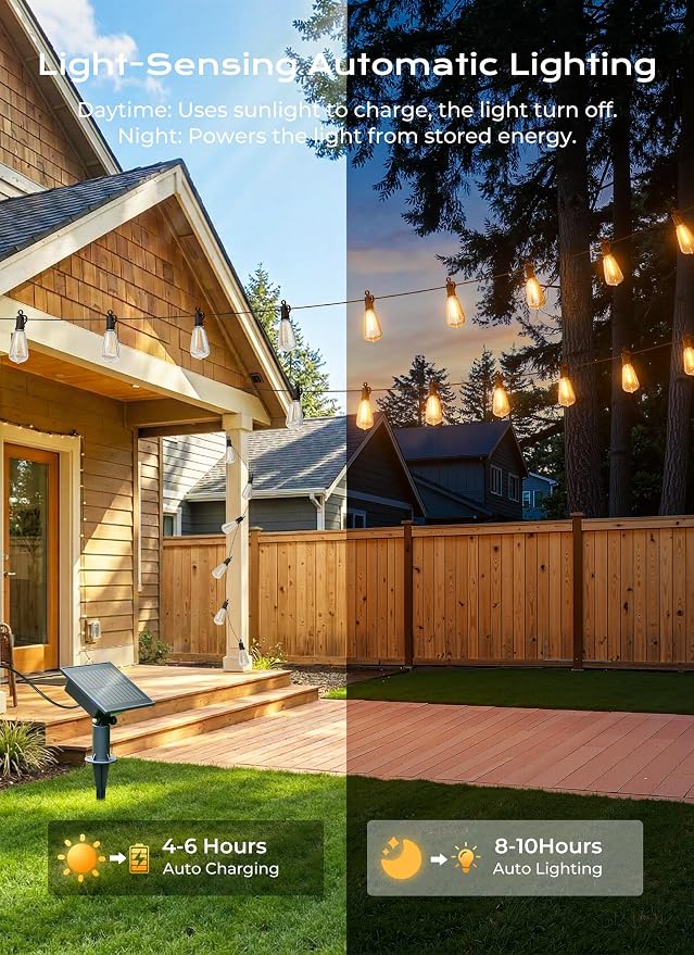 Brightown 100FT Solar String Lights Outdoor Waterproof, Patio Lights - Image 4