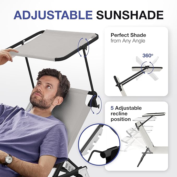 Folding Outdoor Lounge Chair - Image 5
