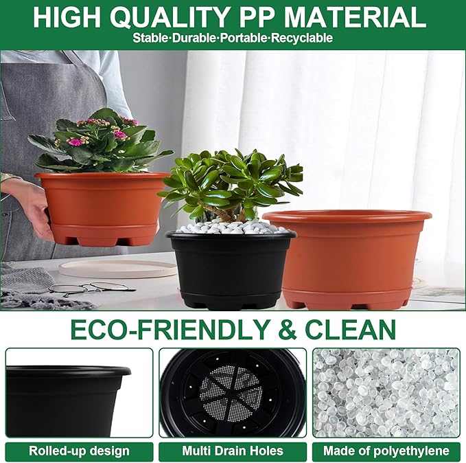 Outdoor Flower Pots 5 Packs 13 inch pots - Image 3