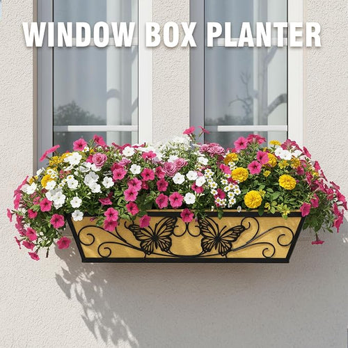 2 Pack 24 Inch Window Boxes Planter Railing Planters Box - Image 2
