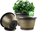 8 Inch Plant Pots, 4 Pack Flower Pot Outdoor by Nooulap