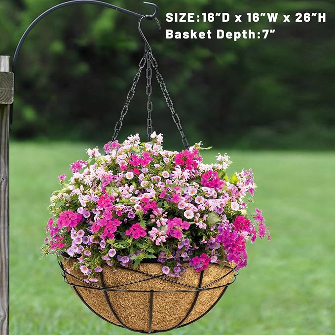 4 Pack 16 Inch Hanging Planters - Image 7