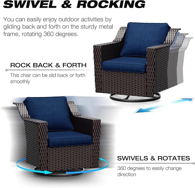 Joyside Wicker Patio Furniture Sets, 6 Pieces Upgraded Large Size Outdoor - Image 3