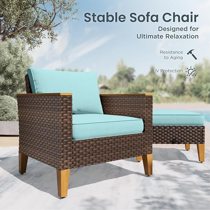 PHI VILLA Half-Moon Patio Furniture Set - Image 7