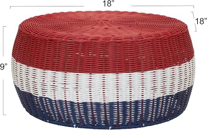 Household Essentials Handwoven Resin Ottoman Table - Image 2
