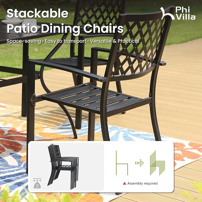 PHI VILLA 7 Pieces Outdoor Round Dining Set - Image 4