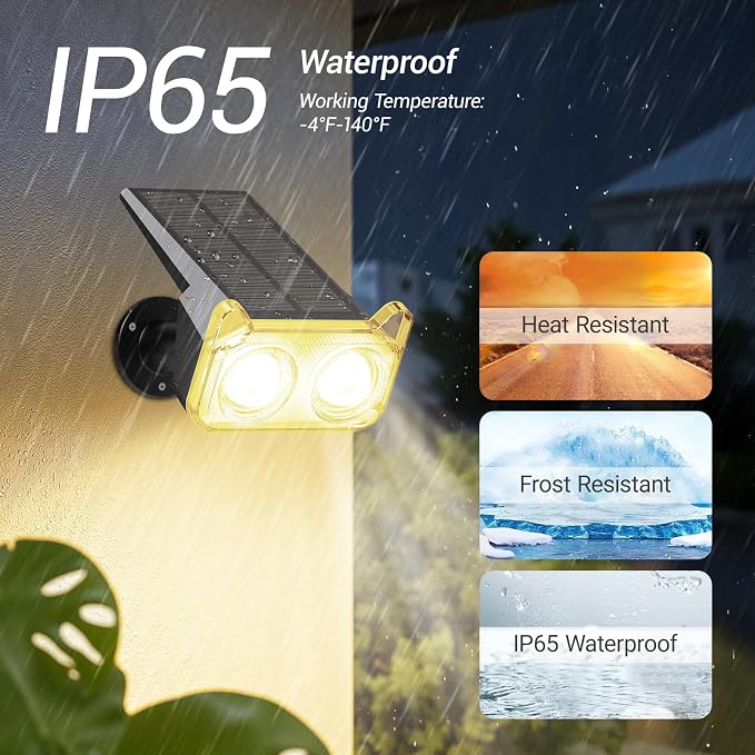 WdtPro Solar Lights Outdoor Waterproof, Solar Spot Lights Outdoor - Image 5