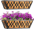 2 Pack 14 Inch Window Boxes Planters Railing Planter Box by KarlliuHOMEGARDEN