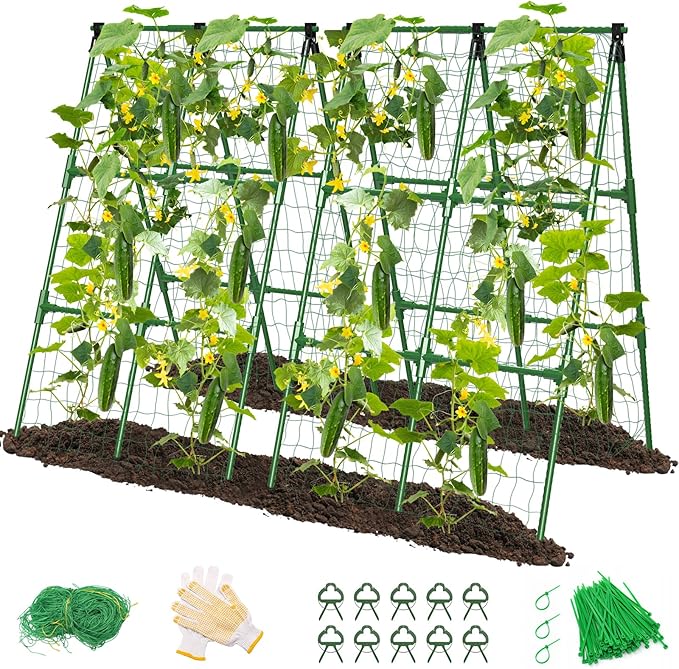 2 Pack Cucumber Trellis, Garden Trellis by MYMULIKEHOME
