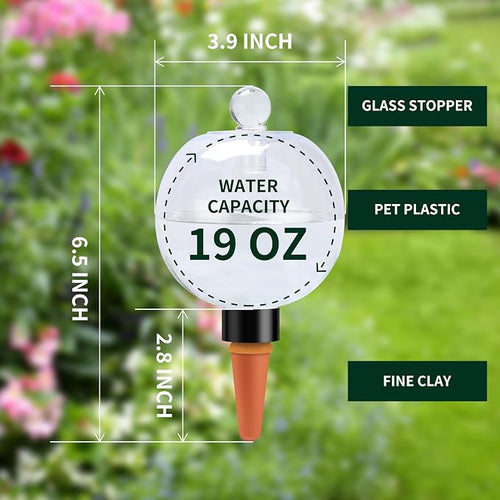 19 oz Extra Large Plant Self Watering Globes Top Fill, Plastic Water Bulbs - Image 2