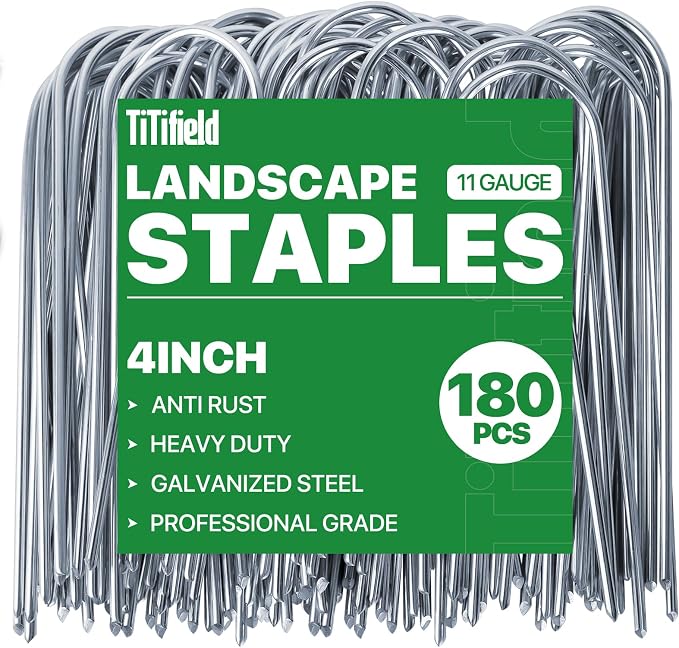 U Shape Garden Stakes 180 Packs 4 Inch 11 Gauge Irrigation Tubing Stakes by TiTifield