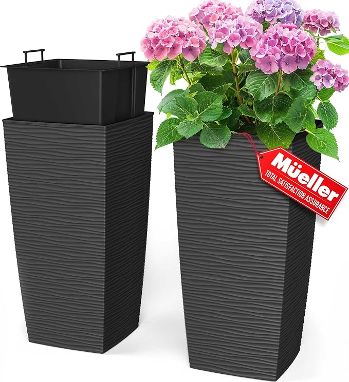 Mueller Janska M-Resin Heavy Duty Tall Planter, Indoor/Outdoor Grande Plant - Image 9