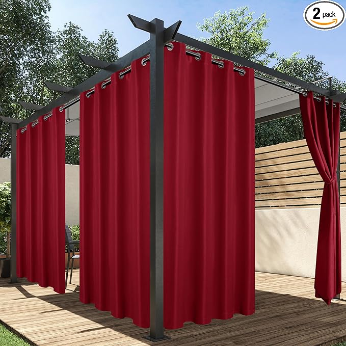 HolidayIdeas Red Outdoor Curtains by HolidayIdeas