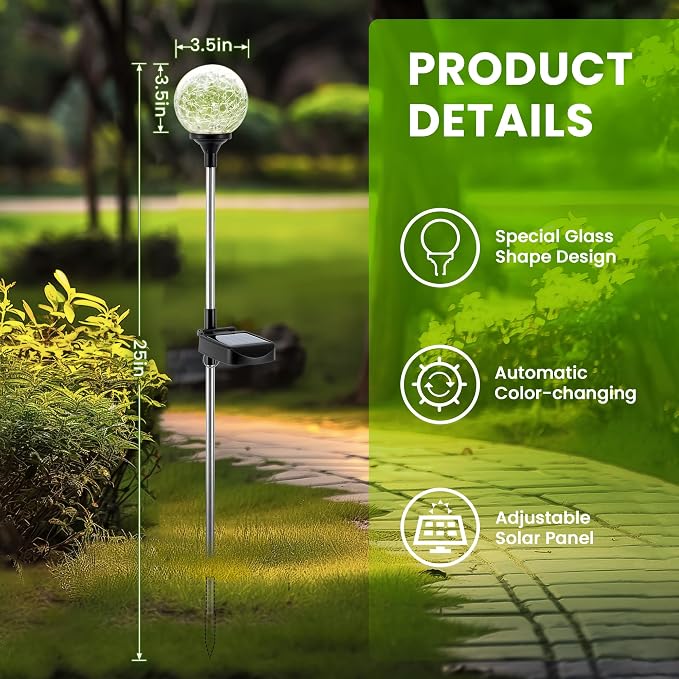 GIGALUMI Solar Garden Lights 3 Pack, Outdoor Solar Lights - Image 6
