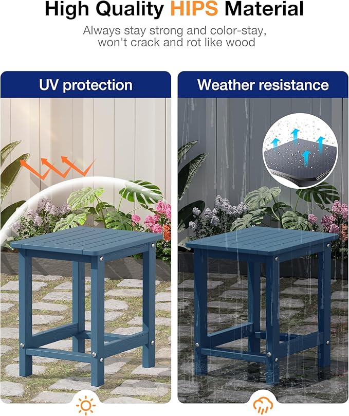 YEFU Outdoor Side Table for Patio: 16" HIPS Weather - Image 5