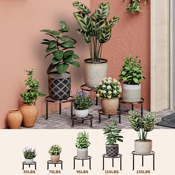 5 Pack Metal Plant Stand Heavy Duty Metal Plant Shelf - Image 3