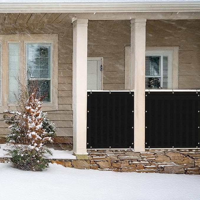 UPGRADE Privacy Fence Screen 8'x16' Black Outdoor 90% Visibility Blockage 170 - Image 7