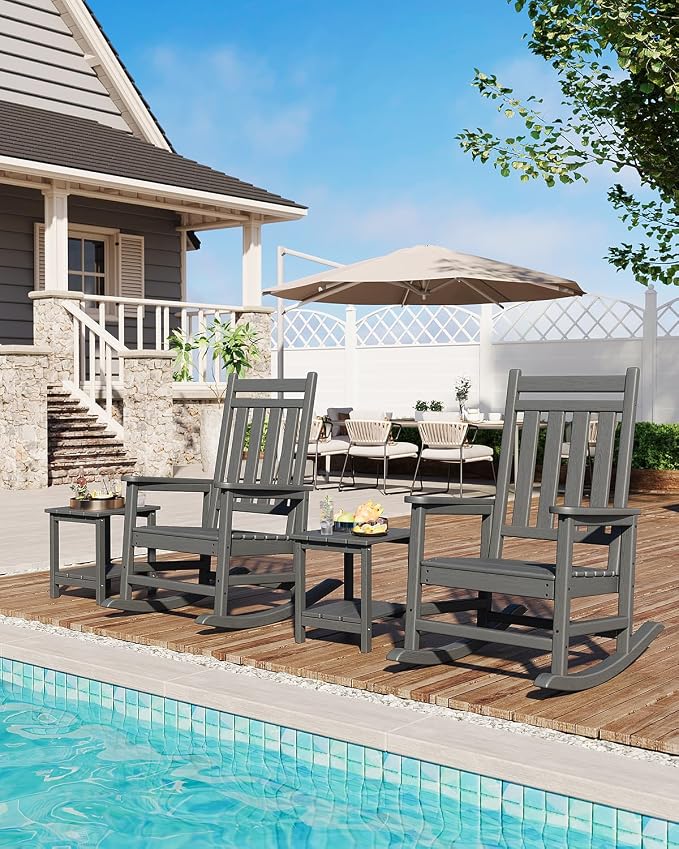 GarveeLife Poly Lumber Rocking Chair Outdoor Set of 2 - Image 7