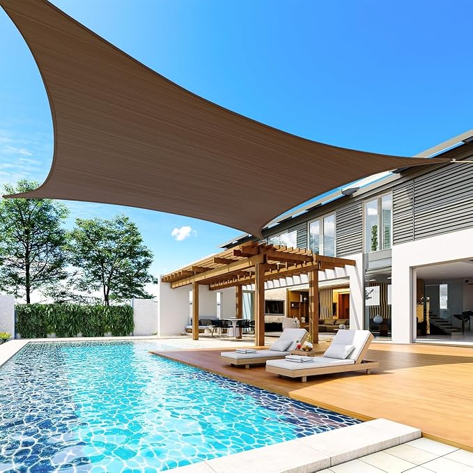 Quictent 185G HDPE Square 24x24FT Sun Shade Sail Canopy 98% UV Block Top - Image 9