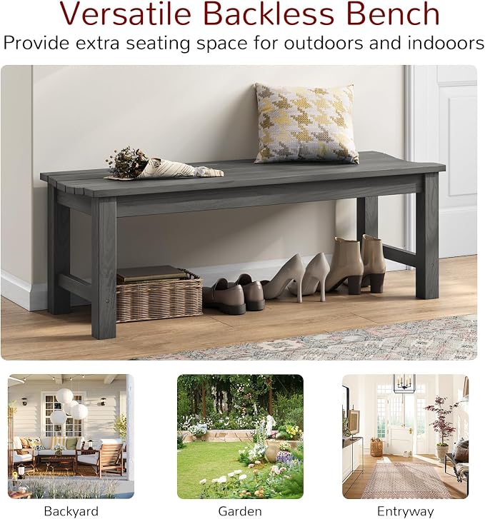 Stoog Outdoor Bench, 2-Person Outdoor Dining Bench, All-Weather HIPS Garden - Image 9
