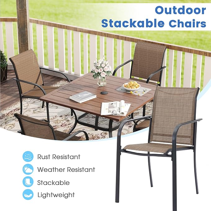 VICLLAX Patio Dining Set for 6, Outdoor Furniture Set Includes 63" Rectangle - Image 6