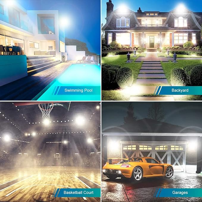 3 Pack 100W Led Flood Lights Outdoor, Super Bright 11600LM Security Lights - Image 5
