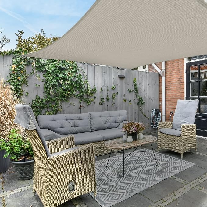 AsterOutdoor Sun Shade Sail Rectangle 10' x 13' UV Block Canopy - Image 8