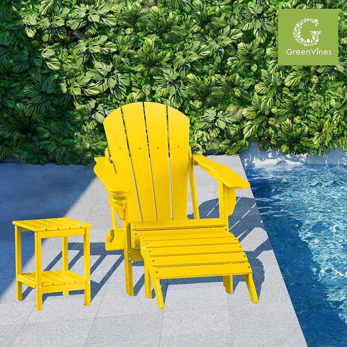 GREENVINES Adirondack-Outdoor-Side-Table | 14 x 13 Inches | HDPE Plastic | All - Image 2