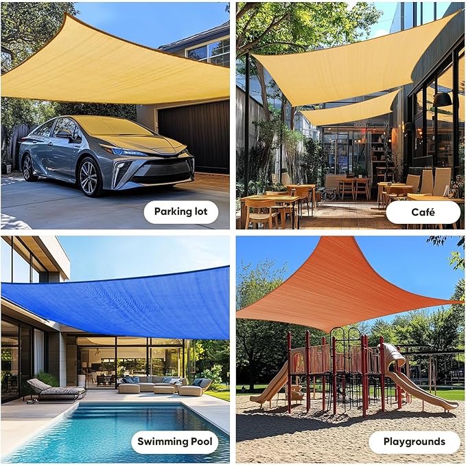 Quictent 20x20ft Fire Retardant 185G HDPE Sun Shade Sail - Image 3