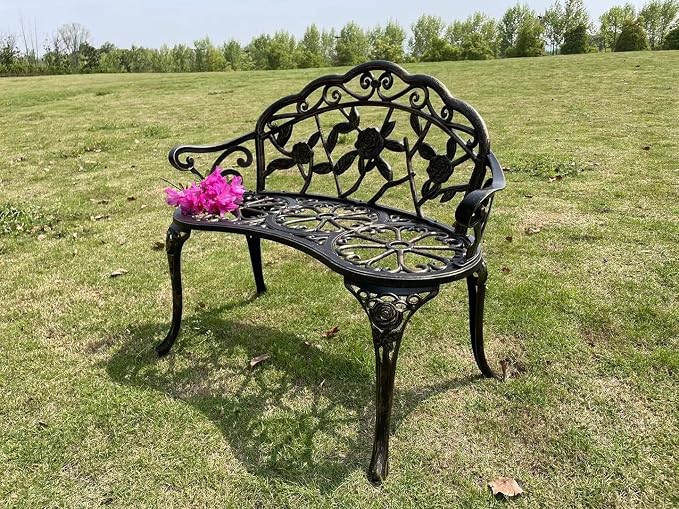 Mandolin Outdoor Park Garden Chair, All Chair Anti Rust Cast Aluminum Patio - Image 5