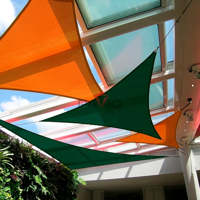 Patio Paradise 16' x 16' x 15'10" Sun Shade Sail Triangle Canopy, Permeable - Image 4