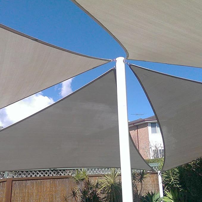 E&K Sunrise 15' x 15' x 15' Sun Shade Sail Triangle Canopy Shade Cover UV Block - Image 8