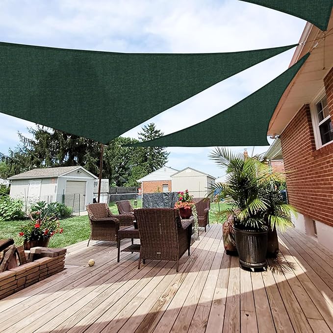 Patio Paradise 12' x 12' x 11'10" Sun Shade Sail Triangle Canopy, Permeable by Patio